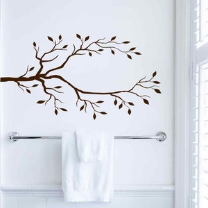 Entryway Wall Decal Mud Room Decor, Modern Farmhouse Decal, Tree Branch Coat Hook Ideas, Office Decal, Unique Wall Coat Hanger, Nature image 1