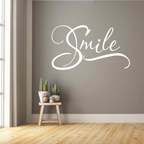 Smile Wall Decal, Smile Vinyl Decal, Smile Word Art, Dentist office decor, Dental Decor, Wall Decal Dentist, Office decor, Bathroom Decor