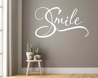 Smile Wall Decal, Smile Vinyl Decal, Smile Word Art, Dentist office decor, Dental Decor, Wall Decal Dentist, Office decor, Bathroom Decor