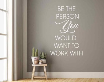 Motivational Office Wall Decal, Team Building Quote, Business Sign