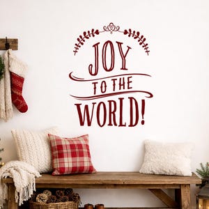 Christmas Decal Joy to the World, Office Holiday Window decor