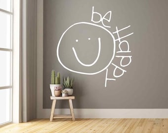 Be Happy Smile Vinyl Wall Decal, Teacher Classroom Decal, Dentist office business decal kids cavity club wall decor, pediatric Doctor office