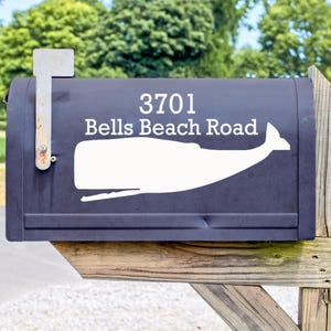 Whale Mailbox Decals, Coastal Beach House Address Stickers