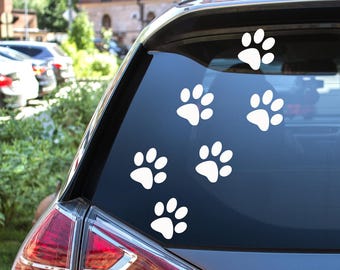 Paw Print Decals, Pet Wall Decor, Dog Cat Stickers for Car, home, school, office