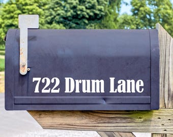 Classic Mailbox Decal Set of 2, Choose your Font and Color, Custom Numbers stickers