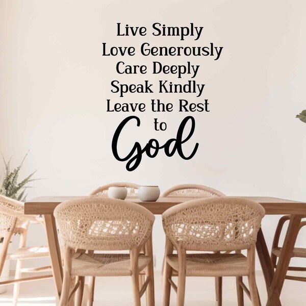 Leave the Rest to God DECAL, Holy Scripture decor, Religious Gift, Godly Woman, Christian Family wall decor, Church Hall wall quotes