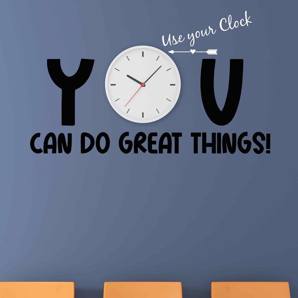Muursticker You Can Do Things-vinyl, klokdecor