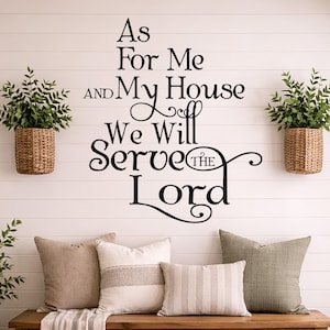 Joshua 24:15 Vinyl Wall Decal, Christian Home Decor