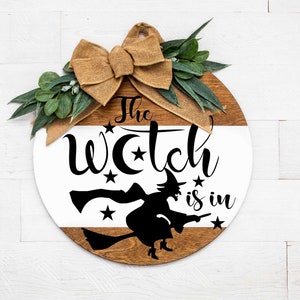 Halloween Witch Vinyl Decal for Sign, Witch Decor, The Witch Is in Home office door decor, Holiday Front Door Decal, Holiday Decals