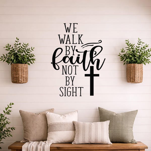 Vinyl muursticker geloof schrift, christelijk interieur