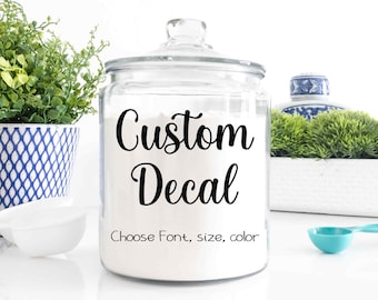 Custom Jar Decal, Tip Jar, Change Jar vinyl decal, Kitchen Canister Label, Pantry Organization Decal Sticker, Kids Candy Jar, Bathroom Decal