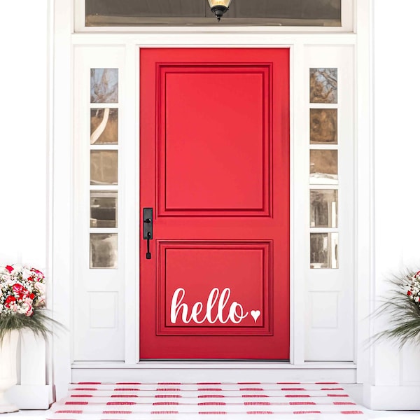 Hello Decal, Front Door Decals for Home and Office, Front Door House Decal, Valentines Day Decor, Window Vinyl decal, Welcome sign