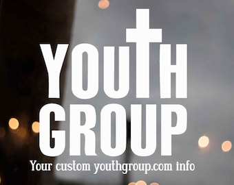 Youth Group Wall Art Vinyl Decal, Youth Room Door Decal, Church Hallway Bulletin Board, Religious Christian School Wall Decor, Custom Decals