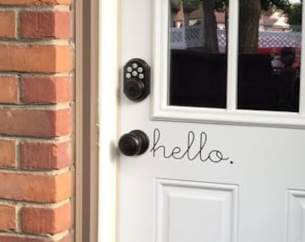 Calcomanía de vinilo para puerta de entrada, letrero de bienvenida