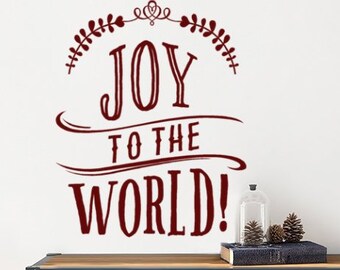 Joy to the World Vinyl Decal For Christmas Decorations for Holiday Decor, Christmas Decals, Christmas Wall Decor Vinyl For Signs, DIY Signs