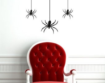 Spider vinyl wall decal stickers, Halloween Decor, Spider Decals, Along came a spider, Window Decals, Halloween Party decorations