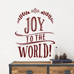 Joy to the World Vinyl Decal, Christmas Wall Decor