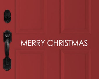 Christmas Front Door Vinyl Decal, Modern Christmas Decor, Merry Christmas Decal, Christmas Decal, Holiday Wall Decal,Outdoor Christmas Decor