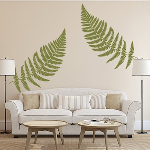 Large Fern Leaf Vinyl Wall Decal, Botanical Home Decor