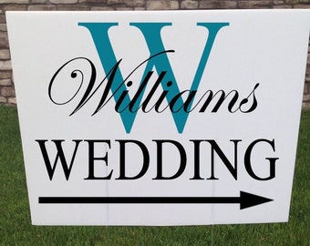 Wedding Sign, Wedding Stake Corrugated Yard Sign,Wedding Directional Signs, Metal Yard Stake, Custom Wedding Signs, 24 x 18, Reception Sign