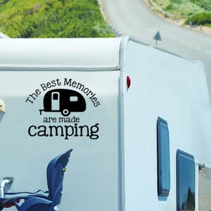 Camping Vinyl Decals, Camper Decal, RV Vinyl Decal Sticker, The Best Memories are made Camping Vinyl Decal, Camper Decor, Rv Decorations