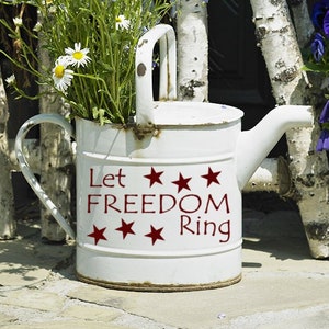 Patriotisk vinyldekal, patriotiska bondgårdsdekorationer, utomhusdekor för 4 juli, låt friheten ringa, Americana-dekor, fjärde juli