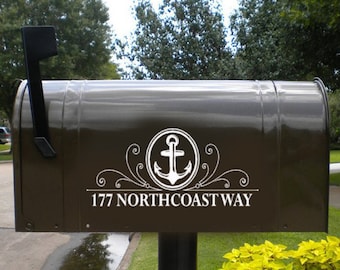 Custom Anchor mailbox Decals, decal for mailbox, Decal for Door Anchor Decals, mailbox Decals, Mail box Numbers, Custom Decals for mailbox