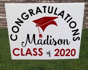 Graduation Yard Sign, Graduation Party Sign, Corrugated Yard Sign, Custom Graduation Yard Signs, Metal Yard Stake Included, 24x18 yard Sign