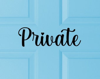 Private Decal for doors, Private Sign, Office vinyl decal, Business decals for no entry area, airbnb vinyl sticker, Sign lettering