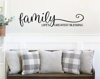 Family Wall Decal, Farmhouse Wall Decal, Country Decal, Family Decal,  Life's Greatest Blessing, Family Wall Decor, Modern Farmhouse