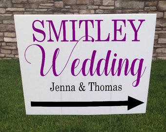 Custom Wedding Sign, Outdoor Wedding signs, Road signs for Wedding, Yard Sign with Stake, Weatherproof Yard Sign, wedding Directional Signs