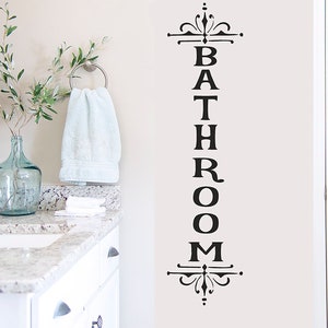 Bathroom Wall Decal | Vertical Bathroom Decal, Bathroom Wall Decor ...