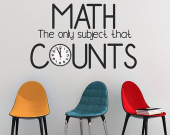Calcomanía de pared para aula de matemáticas, regalo divertido para profesores