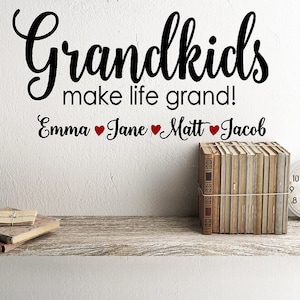 Grandkids Decal, Custom Grandchildren Gift, Grandma Gift, Valentines Day Gift, Grand kids Vinyl decal, Personalized Gifts for grandparents image 1