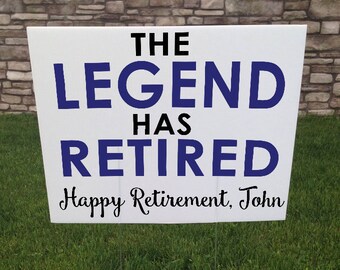 Retirement Party Sign, Retirement Party Decorations, Retirement Yard Sign, Custom Corrugated Yard Sign, 18x24, Custom Retirement Sign party