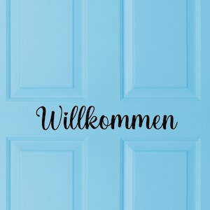 Willkommen Door Decal,  German Welcome Vinyl Decal, German Teacher classroom decor, German vinyl decal sign lettering, Office decals