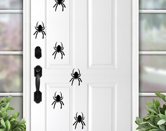 Spider vinyl Decal sticker set, Halloween front door Decor, stay spooky decorations, Holiday decals for fall, Creepy haunted house window