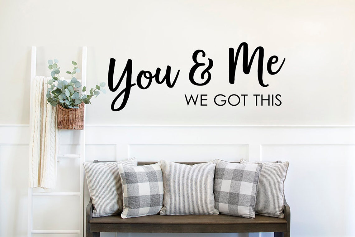 You and Me Wall Decal Master Bedroom Decor Newlywed Vinyl Etsy