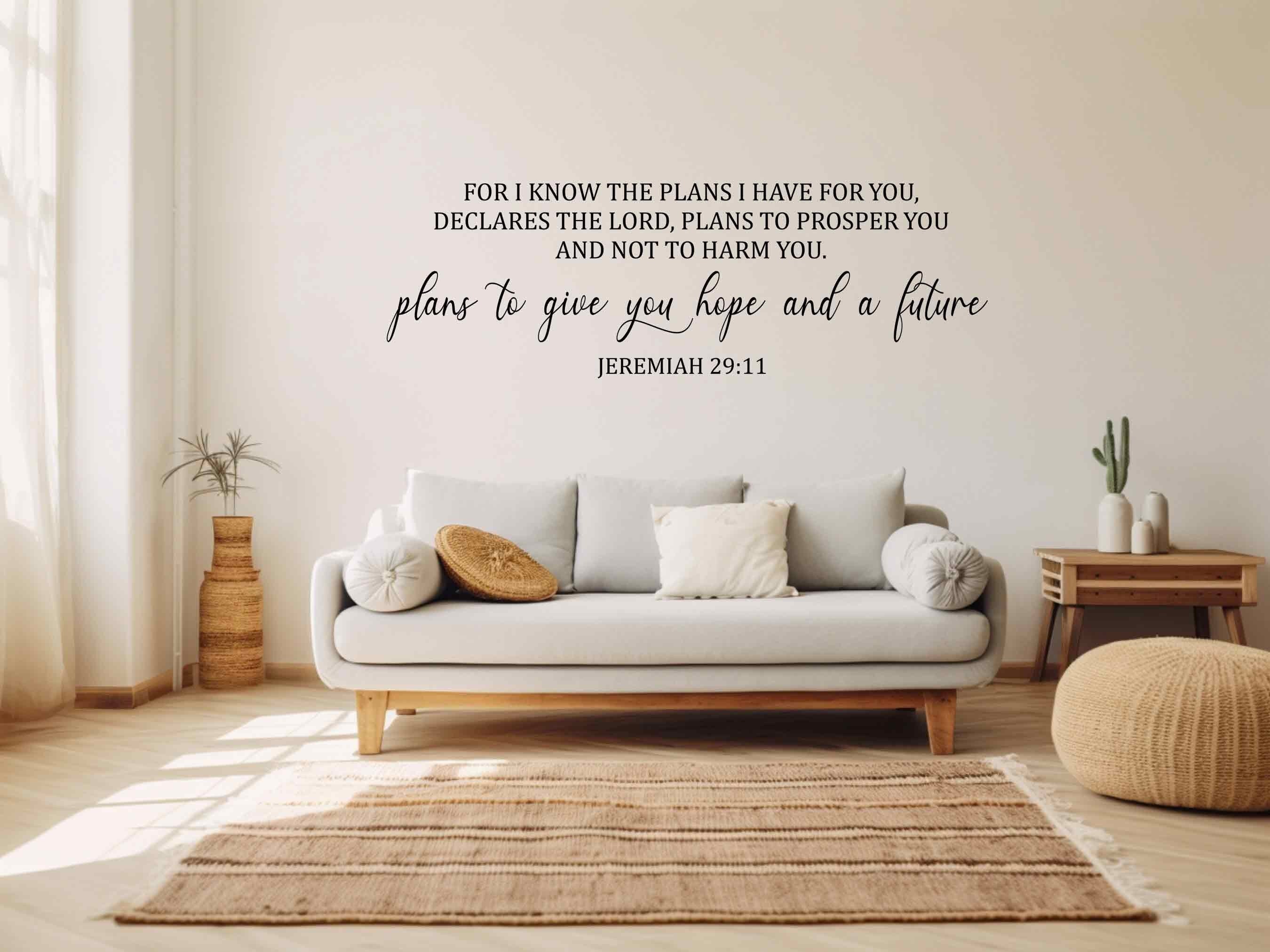 Jeremiah 29:11 Vinyl Wall Decal, Bible Verse, Nursery Decor - Etsy