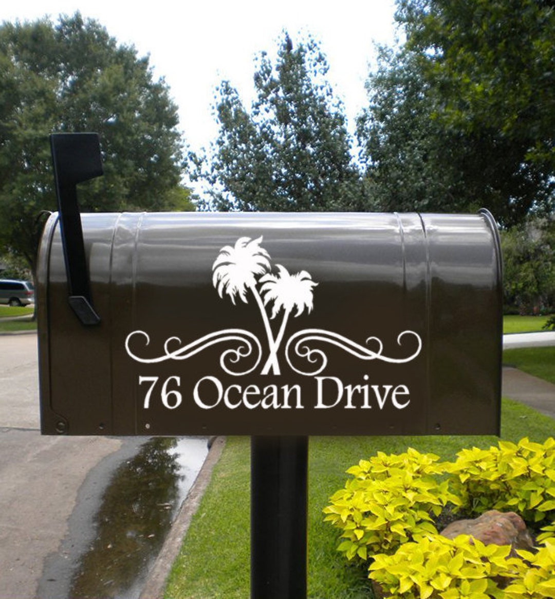Palm Tree Mailbox Decals Palm Tree House Numbers for Mailbox Etsy
