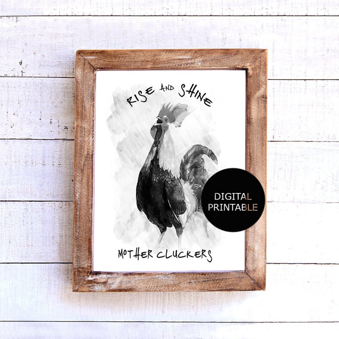 Farmhouse Kitchen Printable, Rooster Digital Download, Mother Clucker ...