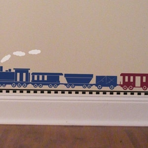 Train Wall Decal - Baby Boy Wall Decal - Locomotive Decor - Choo Choo Train Decal - Train Track Vinyl Decal - Playroom Wall Decal