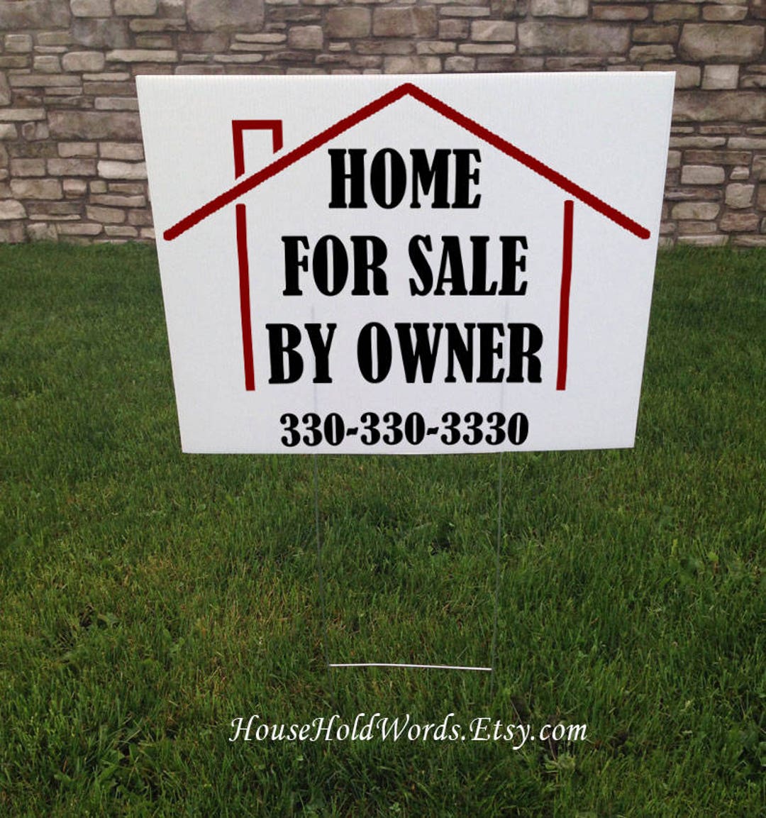 Custom Home for Sale by Owner Yard Sign With Yard Stake, House for Sale