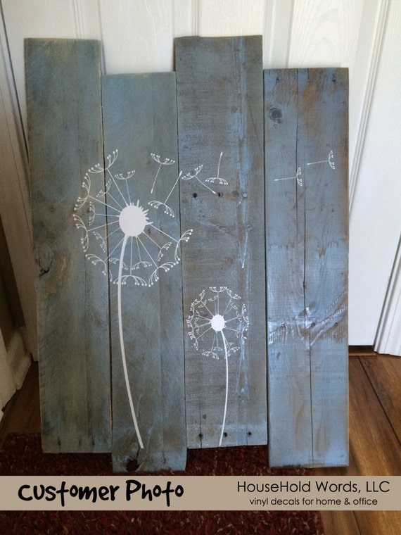 Dandelion Vinyl Wall Decal / Dandelion Wall Art / Flower Wall Etsy