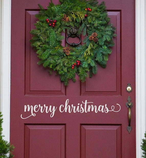 Merry Christmas front door decal 