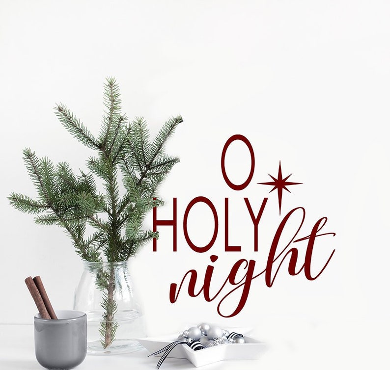 O Holy Night Decal Christmas Wall Decals Religious Christmas Etsy