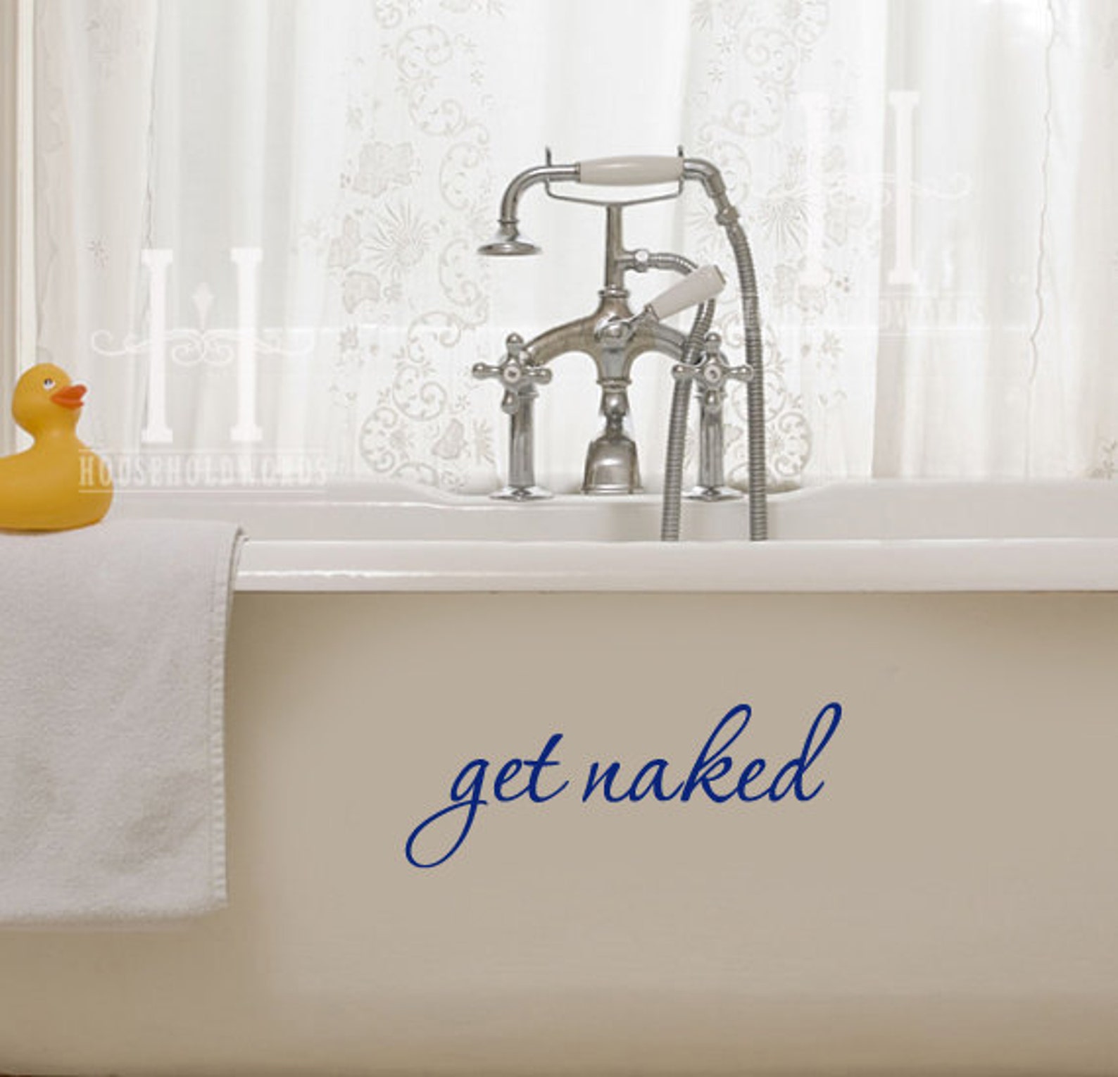 Bath Tub Vinyl Wall Decal Words Sticker Shower Decals Get Etsy
