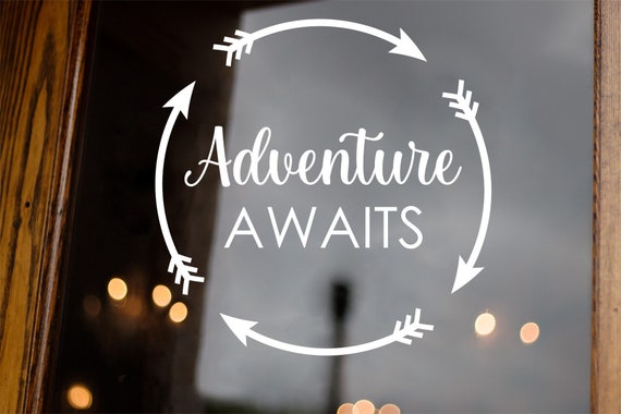 Adventure Awaits Vinyl Wall Word Decal Sticker With Arrows - Etsy