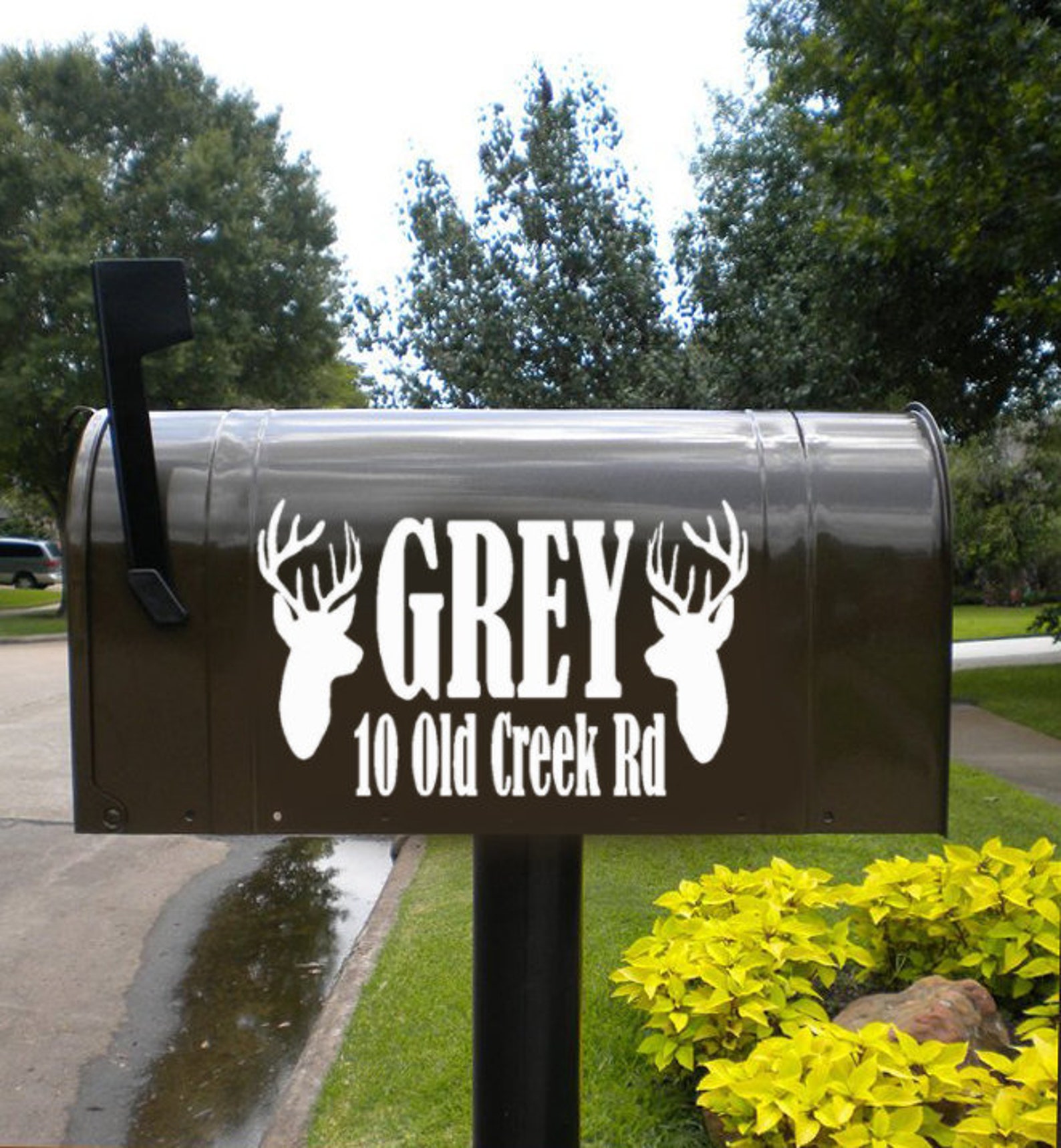 Rustic Deer Mail Box Deer Mailbox Decal, Custom Address Numbers, Rustic Vinyl Sticker Set - Etsy