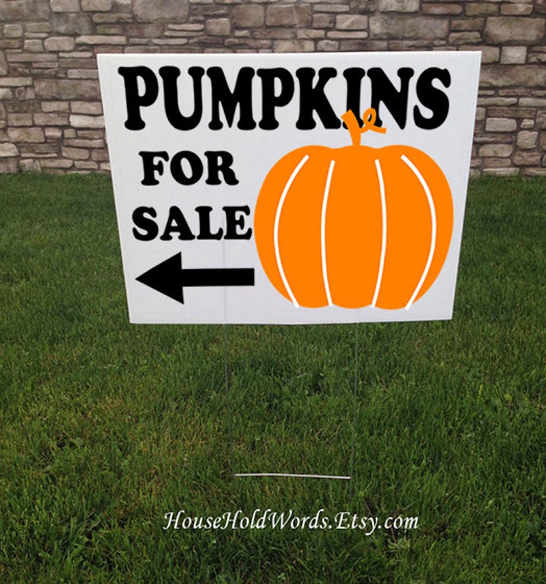 Pumpkins for Sale Yard Sign 24 X 18 Corrugated Yard Signs Etsy